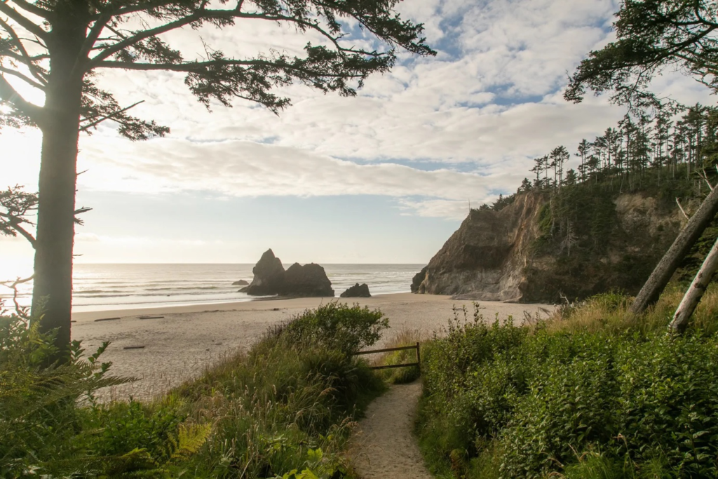 Scenic view of Arcadia Beach